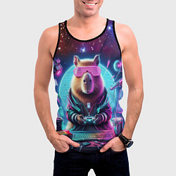 Майка-безрукавка мужская Загадочный мир геймера - капибара, цвет: 3D-черный — фото 2