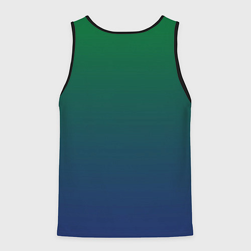 Мужская майка без рукавов Темно-зеленый и синий градиент / 3D-Черный – фото 2