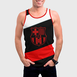 Майка-безрукавка мужская Barcelona stripes sport, цвет: 3D-красный — фото 2