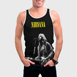 Майка-безрукавка мужская Группа Nirvana Курт Кобейн, цвет: 3D-белый — фото 2