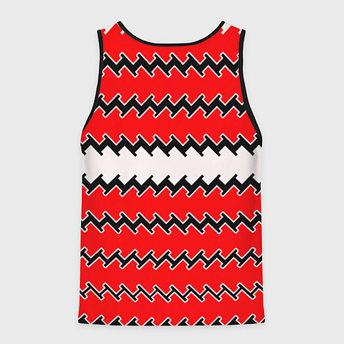 Мужская майка без рукавов White and red stripes / 3D-Черный – фото 2