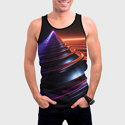 Майка-безрукавка мужская Фиолетовая воронка, цвет: 3D-черный — фото 2