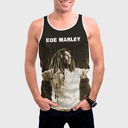 Майка-безрукавка мужская Музыкант в стиле регги Боб Марли, цвет: 3D-белый — фото 2