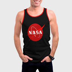 Майка-безрукавка мужская NASA redlogo space usa, цвет: 3D-красный — фото 2