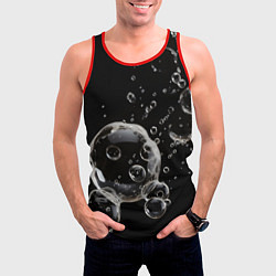 Майка-безрукавка мужская Пузыри на черном, цвет: 3D-красный — фото 2