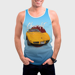 Майка-безрукавка мужская Американский маслкар Chevrolet Corvette, цвет: 3D-белый — фото 2