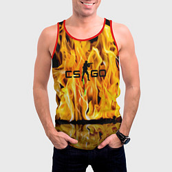 Майка-безрукавка мужская Counter Strike go - flame, цвет: 3D-красный — фото 2