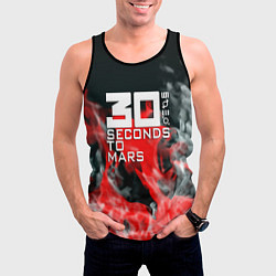 Майка-безрукавка мужская Seconds to mars fire, цвет: 3D-черный — фото 2