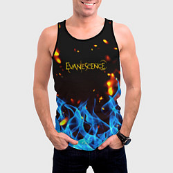 Майка-безрукавка мужская Evanescence огонь рок группа, цвет: 3D-черный — фото 2