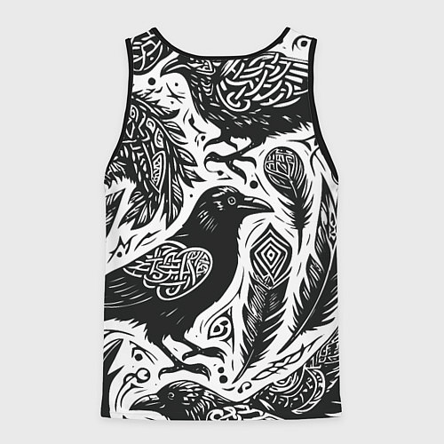 Мужская майка без рукавов Черные вороны руны паттерн / 3D-Черный – фото 2