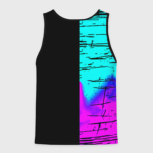 Мужская майка без рукавов Mercedes benz неон текстура / 3D-Черный – фото 2