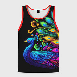 Майка-безрукавка мужская Neon peacock - art, цвет: 3D-красный