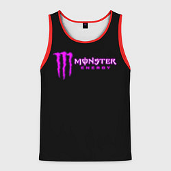 Мужская майка без рукавов Monster energy фиолетовый логотип