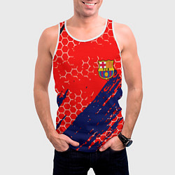 Майка-безрукавка мужская Барселона спорт краски текстура, цвет: 3D-белый — фото 2
