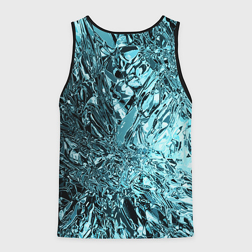 Мужская майка без рукавов Эффект жидкого стекла бирюзовый / 3D-Черный – фото 2