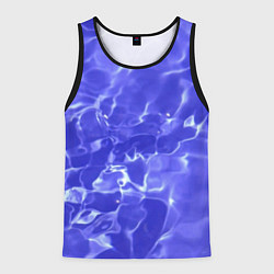 Майка-безрукавка мужская Синяя вода текстура, цвет: 3D-черный