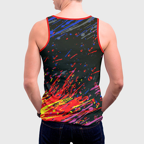 Мужская майка без рукавов Xbox краски текстура / 3D-Красный – фото 4