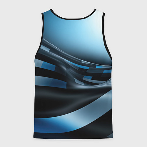 Мужская майка без рукавов Черно-синий абстрактный спортивный стиль / 3D-Черный – фото 2