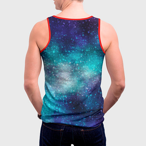 Мужская майка без рукавов Космические туманности / 3D-Красный – фото 4