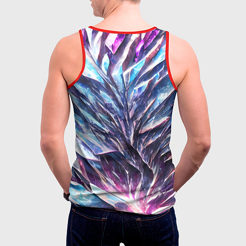 Мужская майка без рукавов Синий драгоценный камень / 3D-Красный – фото 4