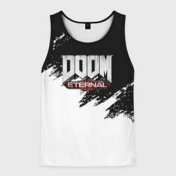 Майка-безрукавка мужская Doom eternal белые краски, цвет: 3D-черный