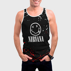 Майка-безрукавка мужская Nirvana брызги красок, цвет: 3D-белый — фото 2