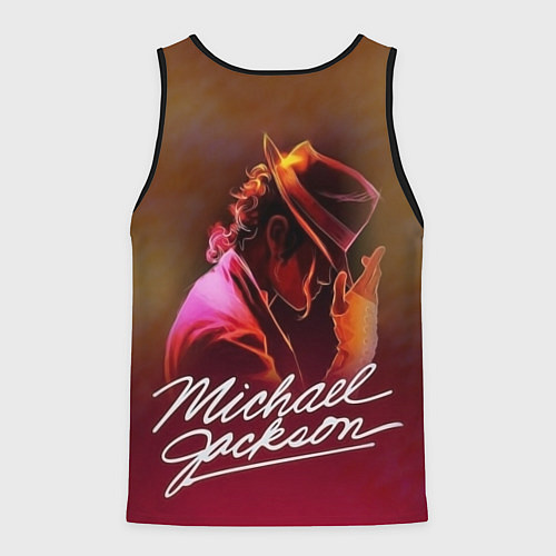 Мужская майка без рукавов Michael Jackson нарисованный кистью / 3D-Черный – фото 2