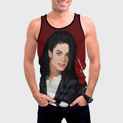 Майка-безрукавка мужская Michael Jackson с пантерой и автографом, цвет: 3D-черный — фото 2
