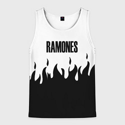 Майка-безрукавка мужская Ramones fire black rock, цвет: 3D-белый