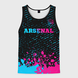 Майка-безрукавка мужская Arsenal - neon gradient посередине, цвет: 3D-черный