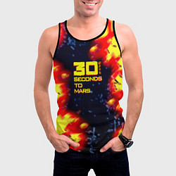 Майка-безрукавка мужская Thirty Seconds to Mars огненное лого, цвет: 3D-черный — фото 2