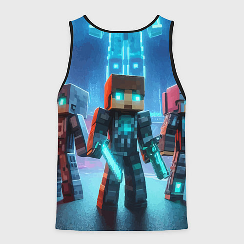 Мужская майка без рукавов Minecraft - ai art neon / 3D-Черный – фото 2
