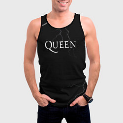 Майка-безрукавка мужская Queen квин король, цвет: 3D-черный — фото 2