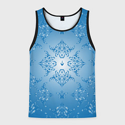 Майка-безрукавка мужская Векторные узоры на голубом фоне, цвет: 3D-черный