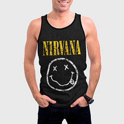 Майка-безрукавка мужская Джинсовка с nirvana, цвет: 3D-черный — фото 2
