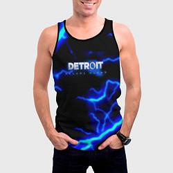 Майка-безрукавка мужская Detroit become human storm, цвет: 3D-черный — фото 2