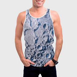 Майка-безрукавка мужская Кратеры на Луне - star dust, цвет: 3D-белый — фото 2