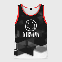 Майка-безрукавка мужская Nirvana текстура рок, цвет: 3D-красный