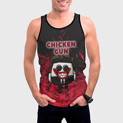 Майка-безрукавка мужская Chicken gun clown, цвет: 3D-черный — фото 2