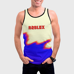 Майка-безрукавка мужская Roblox краски текстура game, цвет: 3D-черный — фото 2