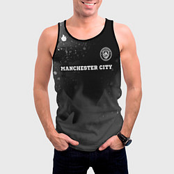 Майка-безрукавка мужская Manchester City sport на темном фоне посередине, цвет: 3D-черный — фото 2
