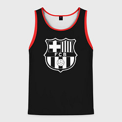 Майка-безрукавка мужская Barcelona fc club белое лого, цвет: 3D-красный