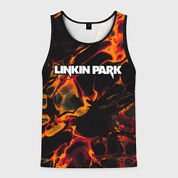 Майка-безрукавка мужская Linkin Park red lava, цвет: 3D-черный