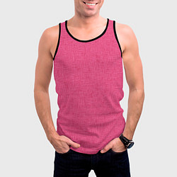Майка-безрукавка мужская Текстура однотонный розовый Барби, цвет: 3D-черный — фото 2