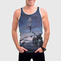 Майка-безрукавка мужская Sousou no Frieren Фрирен battle, цвет: 3D-белый — фото 2