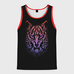 Майка-безрукавка мужская Realistic gradient wolf, цвет: 3D-красный