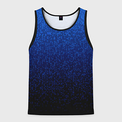 Майка-безрукавка мужская Градиент мелкая мозаика сине-чёрный, цвет: 3D-черный