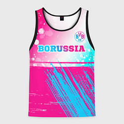 Майка-безрукавка мужская Borussia neon gradient style посередине, цвет: 3D-черный