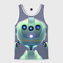 Майка-безрукавка мужская Робот человекоподобный, цвет: 3D-белый