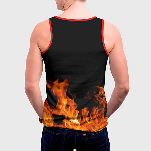 Мужская майка без рукавов Яков огонь мужик / 3D-Красный – фото 4